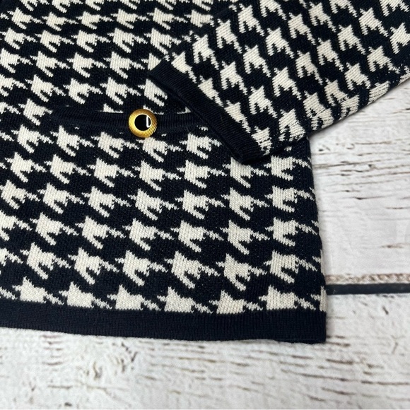 NWT Kate Hill Black/White Houndstooth Cardigan Size M - Picture 6 of 7